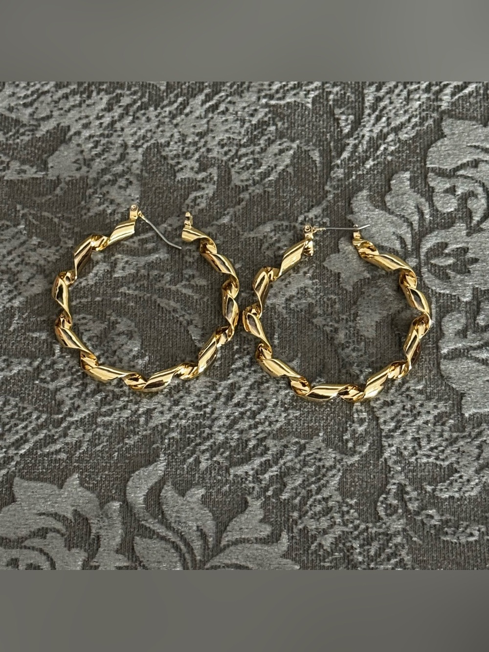 Gold Twisted Hoop Earrings
